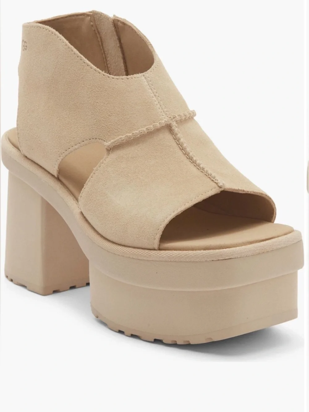 UGG New Heights Women's Tan Platform Sandal Heels 10 ( or 11 Fits Big)